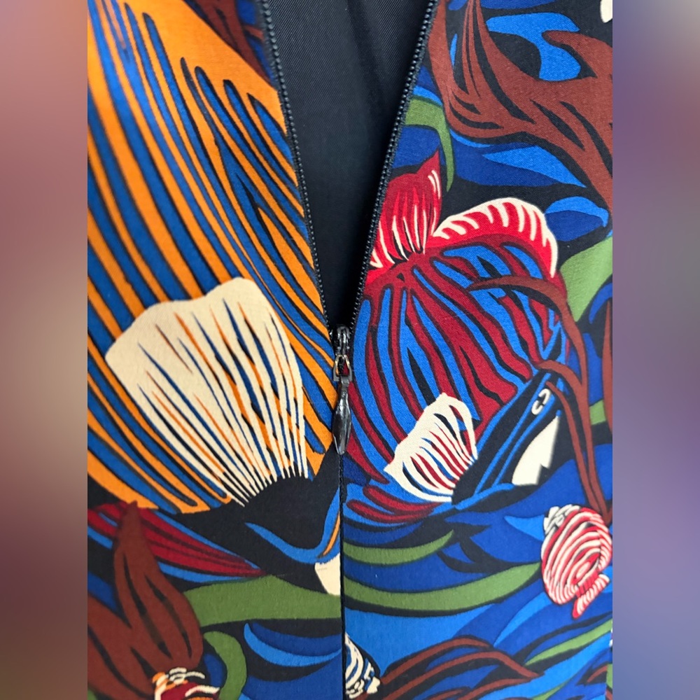 Neiman Marcus Multicolor Abstract Pattern Dress - image 6